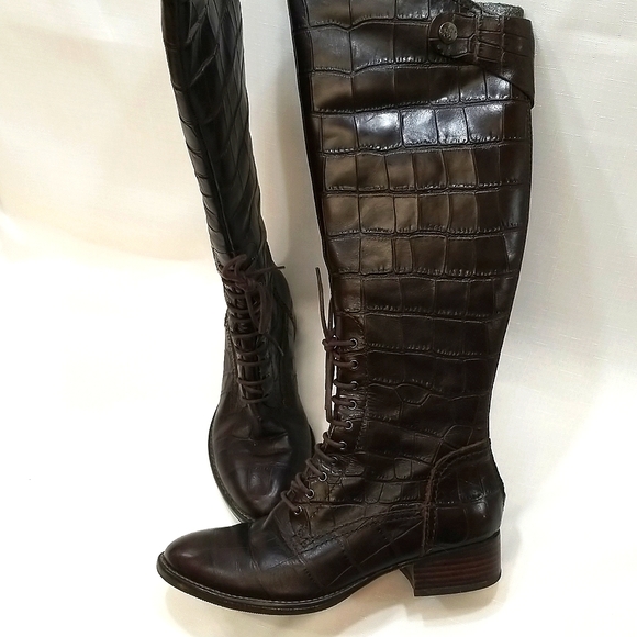 Donald J Pliner Croc Leather Boots - Picture 1 of 9